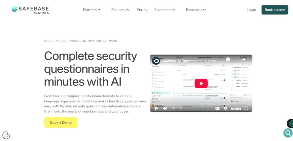 9 Best AI Agents for Security Questionnaire: Detailed Comparison 5 SafeBase AI