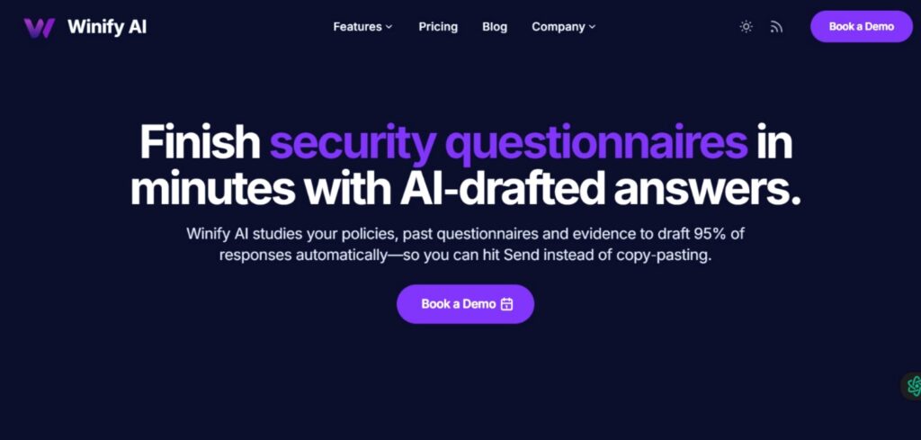 9 Best AI Agents for Security Questionnaire: Detailed Comparison 7 Winify AI